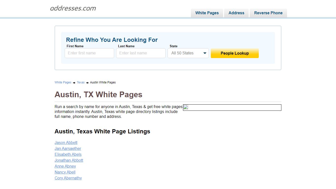 White Pages - Find People In | Addresses